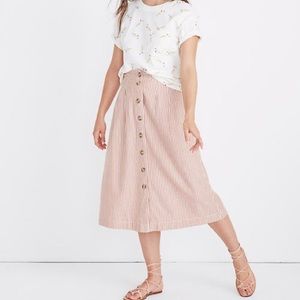 Madewell Patio Button-Front Midi Skirt